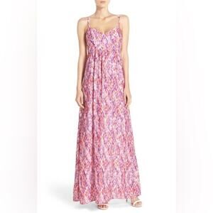 Felicity & Coco Maxi Dress coral purple multi color Size XL